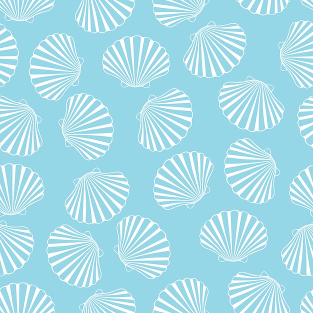 seamless pattern of seashells.