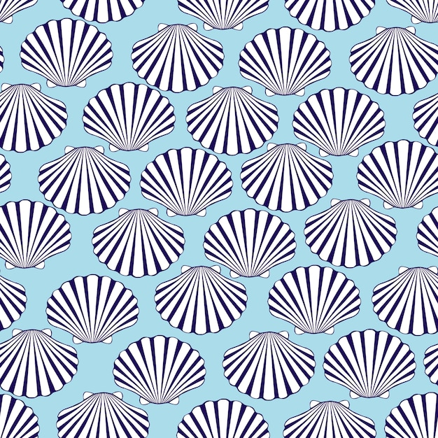 seamless pattern of seashells.