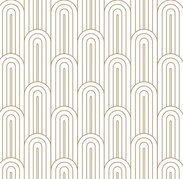 Seamless pattern semicircles and straight thin lines vector background