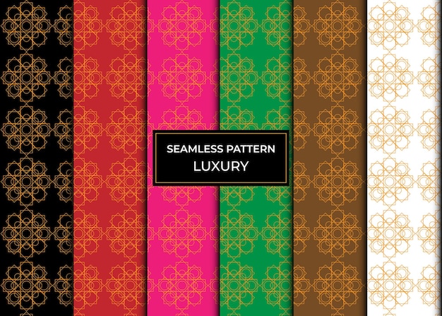 Бесшовный набор шаблонов Современная стильная текстура красочная Регулярно повторяющийся геометрический орнамент