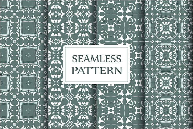 Vector seamless pattern set for wallpapers, textile, wrapping. exquisite floral baroque template