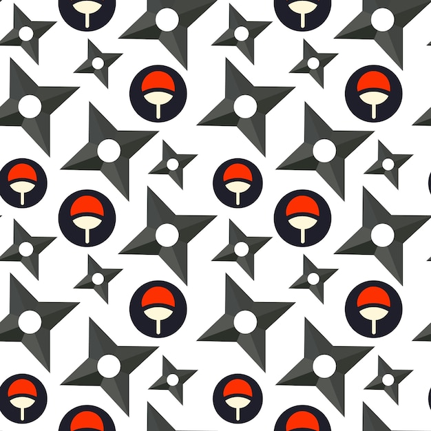 Vector seamless pattern of shurikens. vector