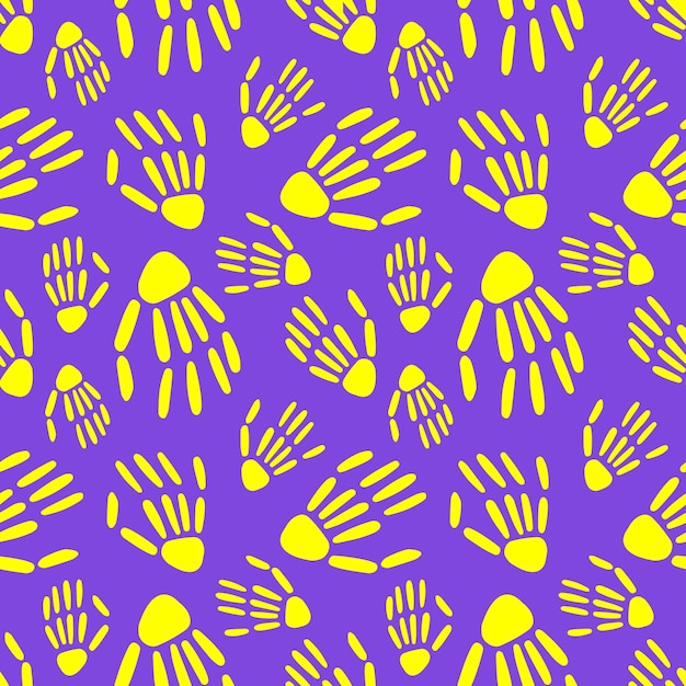 Vector seamless pattern of skeleton hand halloween pattern vector illustration