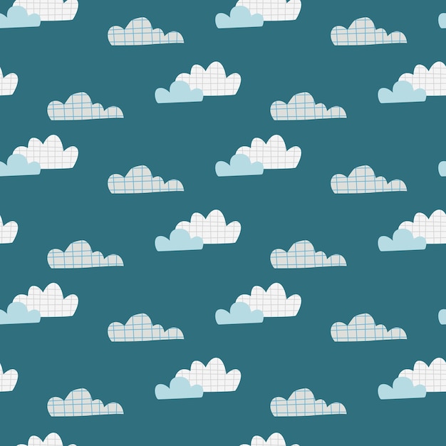 Vector a seamless pattern of the sky with clouds