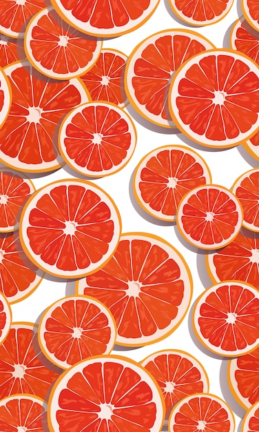 Seamless pattern slice orange fruits