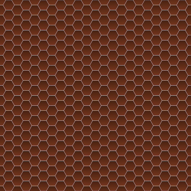 Vector seamless pattern of small hexagons in brown colors