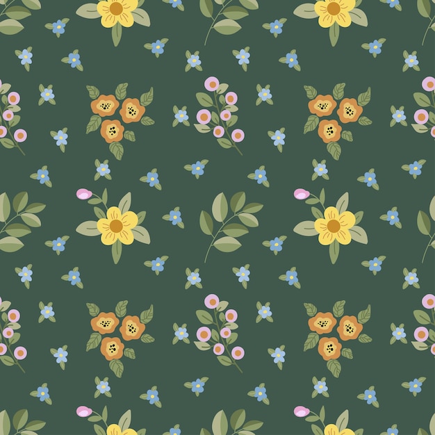 Seamless pattern in small pretty wild flowers Cute bouquets Liberty style millefleurs