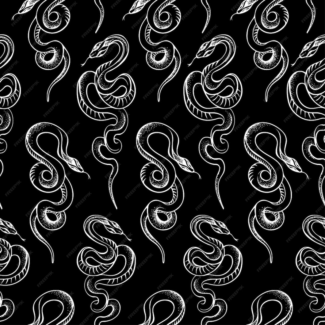 Premium Vector Seamless pattern of snakes snake pattern black