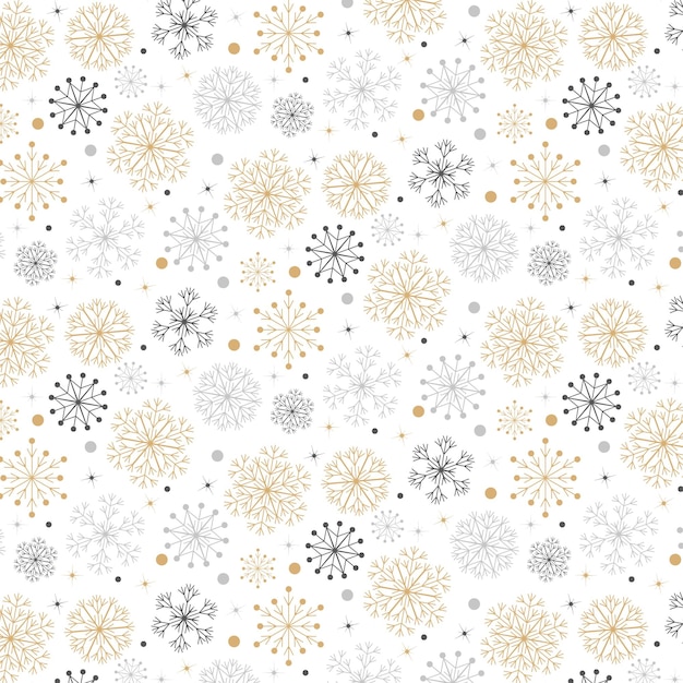 Vector seamless pattern of snowflakes christmas design for greeting card vector illustration merry xmas