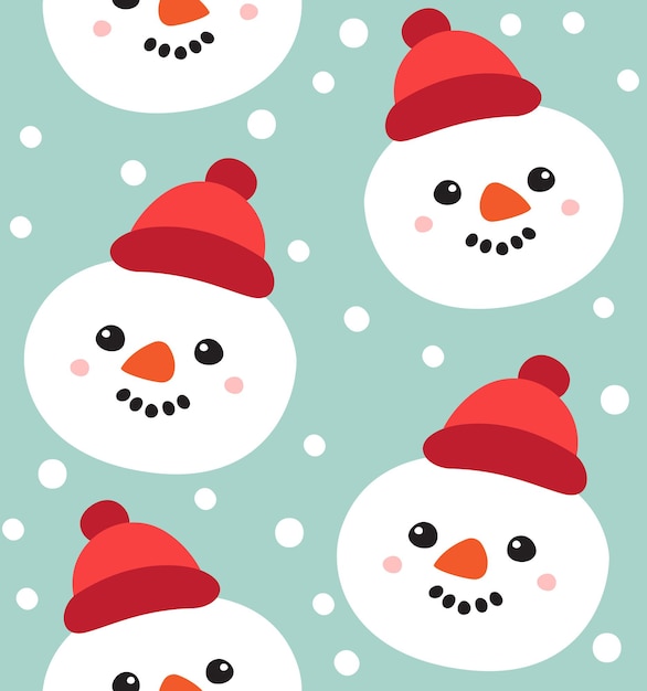 Seamless pattern of snowmen