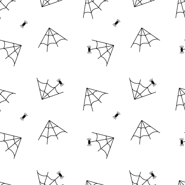 シームレス パターン クモ web ベクトル イラスト ハロウィーンの背景の壁紙