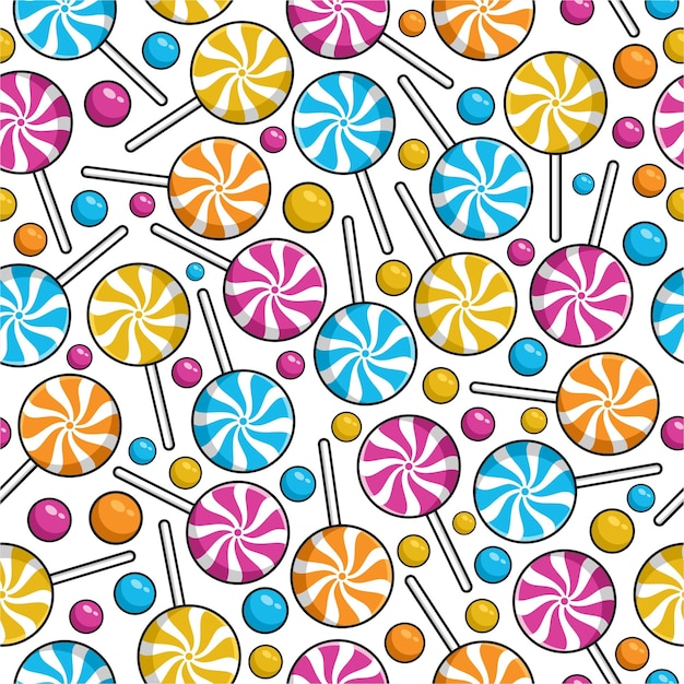 Бесшовный узор спираль конфеты фон дизайн иллюстрации