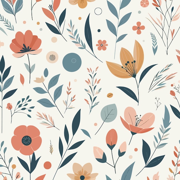 Vector a seamless pattern of spring florals