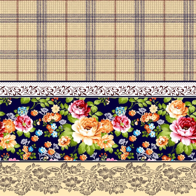 Seamless pattern of spring flower vector illustration fabric printing design textile and digital