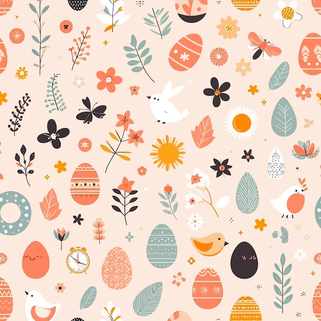 a seamless pattern of spring season