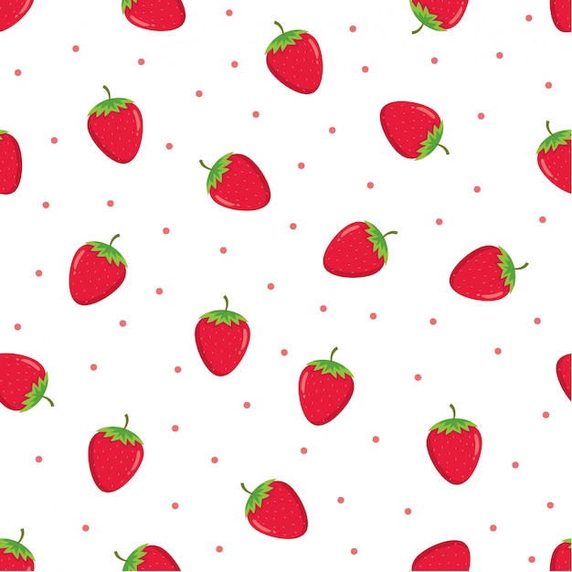 Seamless pattern of strawberries