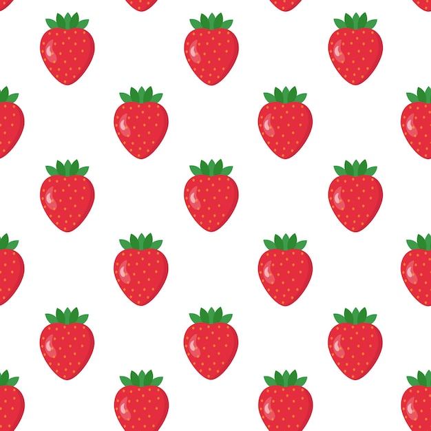 Seamless pattern of strawberry on a white background