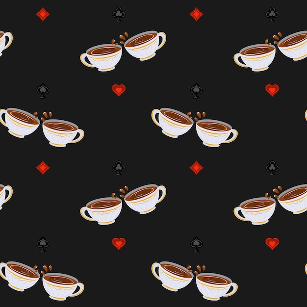Seamless pattern in the style of Alice in Wonderland