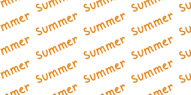 Бесшовный узор из летних слов Doodle Summer orange hand wtitten text background