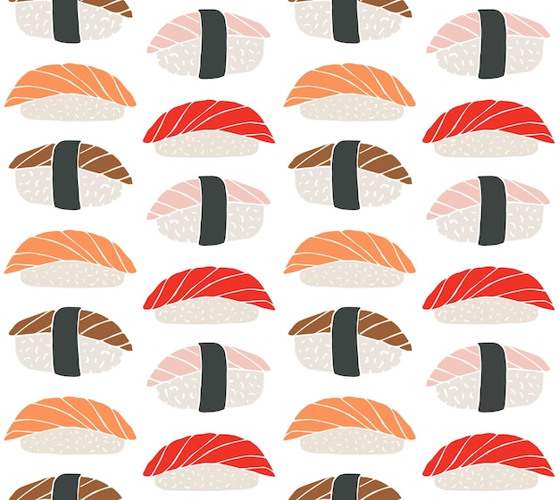 Seamless pattern of sushi