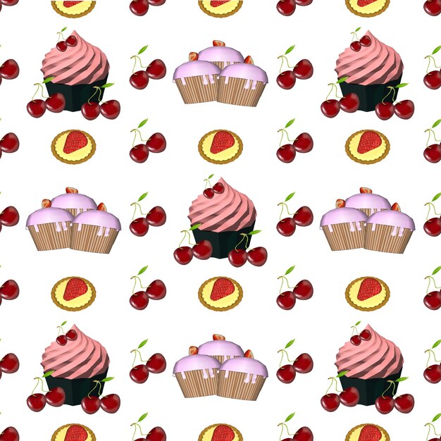 Vector seamless pattern sweets bakery