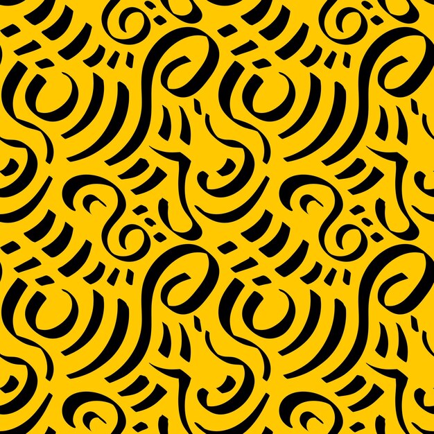 Seamless pattern of swirling lines drawn by hand