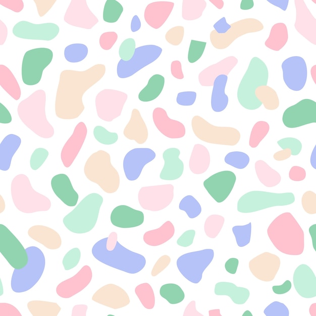 Seamless pattern terrazzo pastel colors Vector illustration