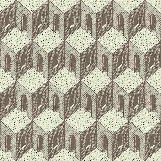 seamless pattern on the theme of architecture