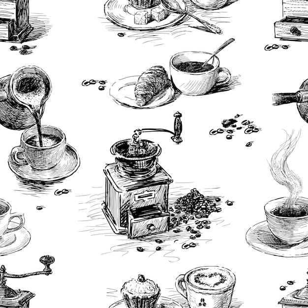 Seamless pattern of theme of coffee