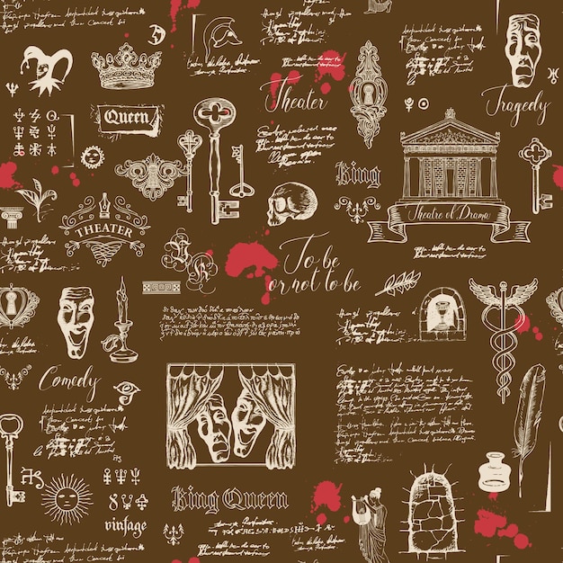 seamless pattern on the theme of theater