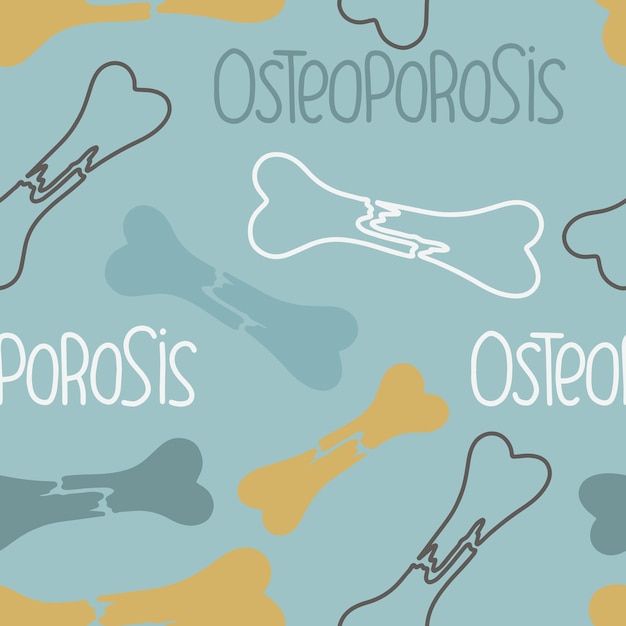 Seamless pattern on the theme of World Osteoporosis Day on October 20