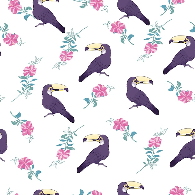 Seamless pattern  toucan 