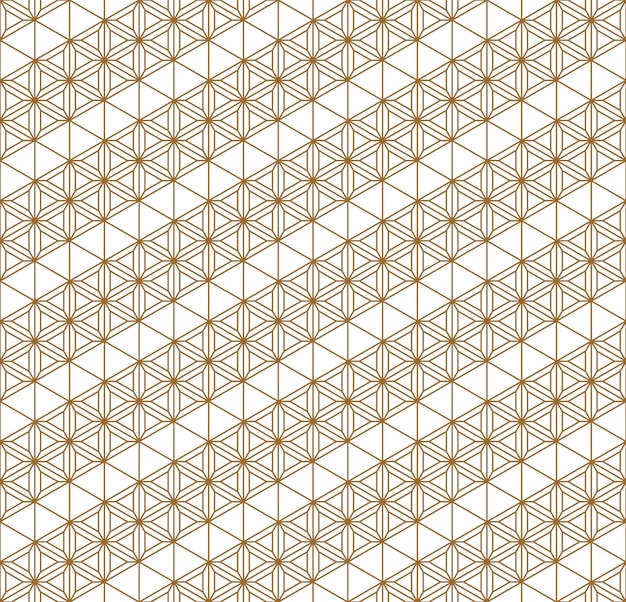 Seamless pattern traditional japanese geometric ornament .golden color lines.