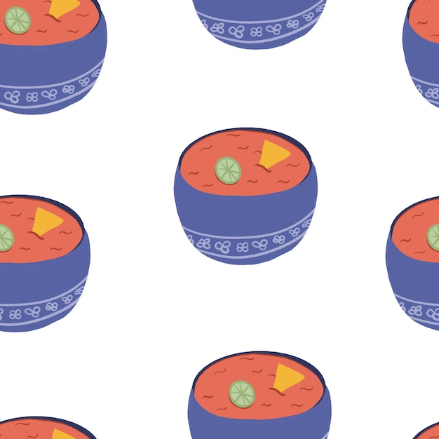 Seamless pattern traditional latin american mexican salsa sauce