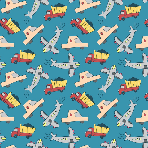 Seamless pattern transport seamless pattern with transport icons