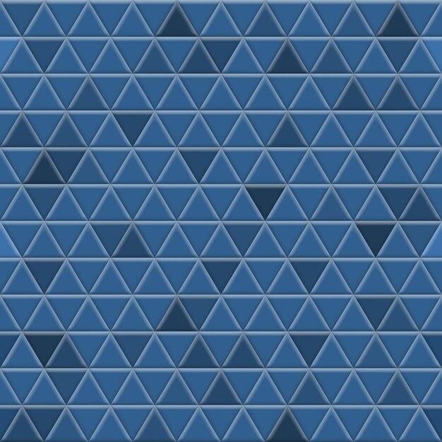 Vector seamless pattern of triangle tiles in blue colors