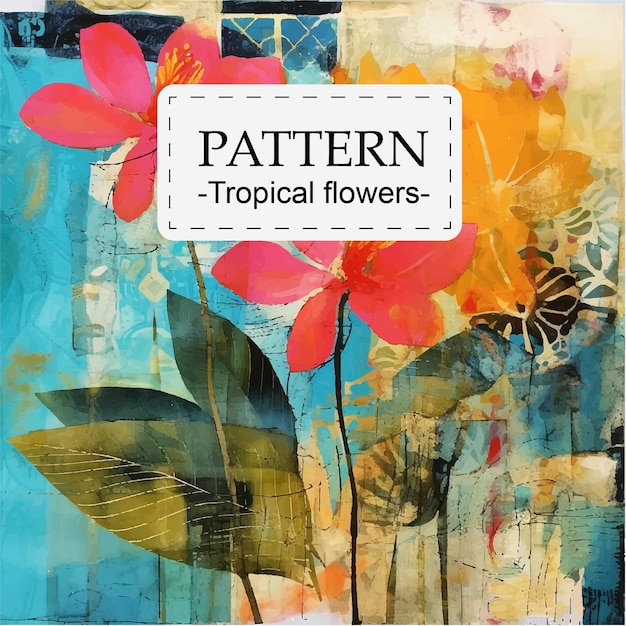 熱帯の花の壁紙のシームレスなパターン
