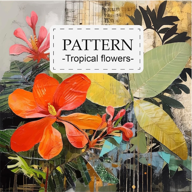 熱帯の花の壁紙のシームレスなパターン