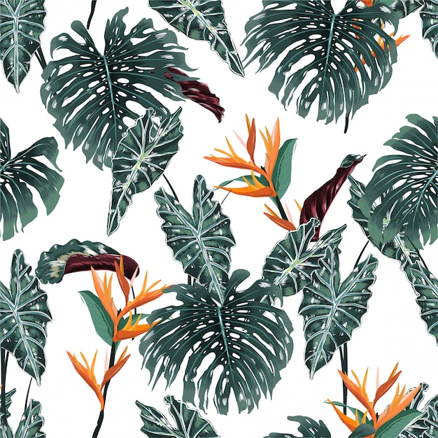 Seamless pattern di foresta tropicale