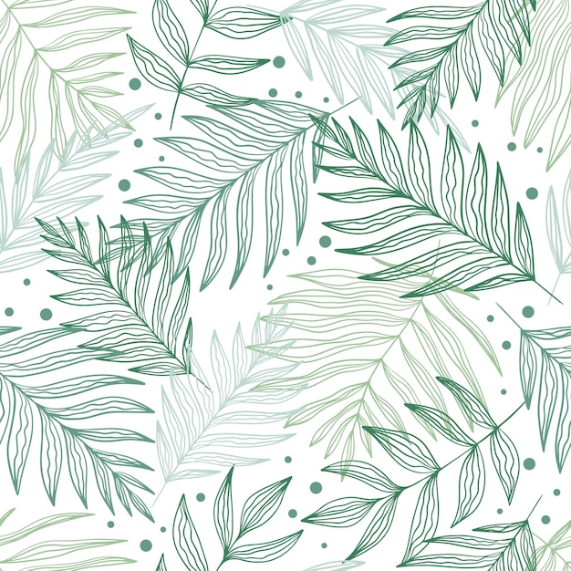 Бесшовный рисунок тропических листьев Летний гламурный принт для текстильной ткани и обоев
