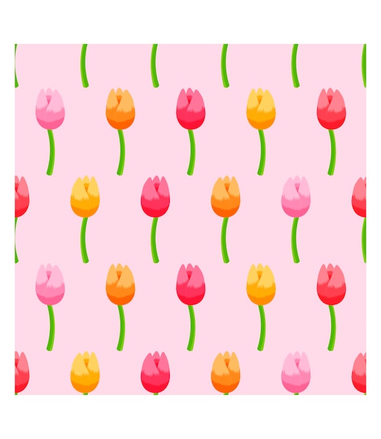 Vector seamless pattern of tulips
