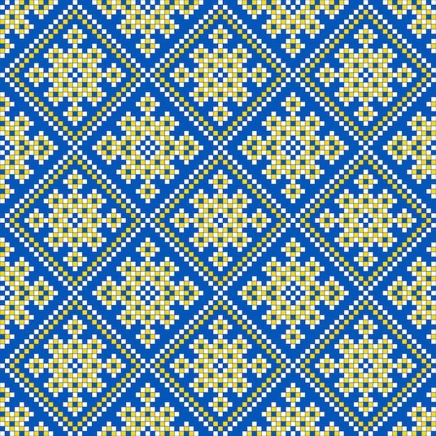 Seamless pattern of Ukrainian ornament in ethnic style identity vyshyvanka embroidery vector