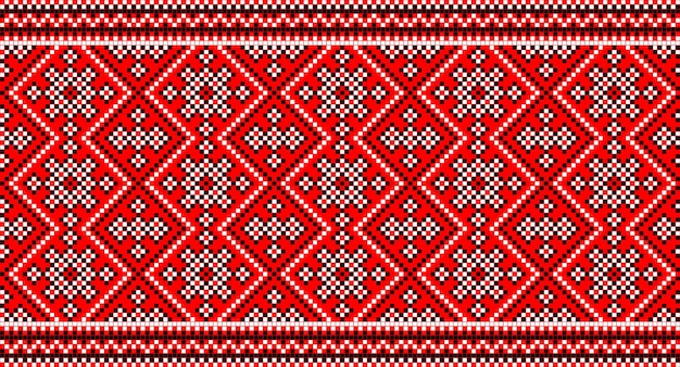 Seamless pattern of Ukrainian ornament in ethnic style identity vyshyvanka embroidery vector