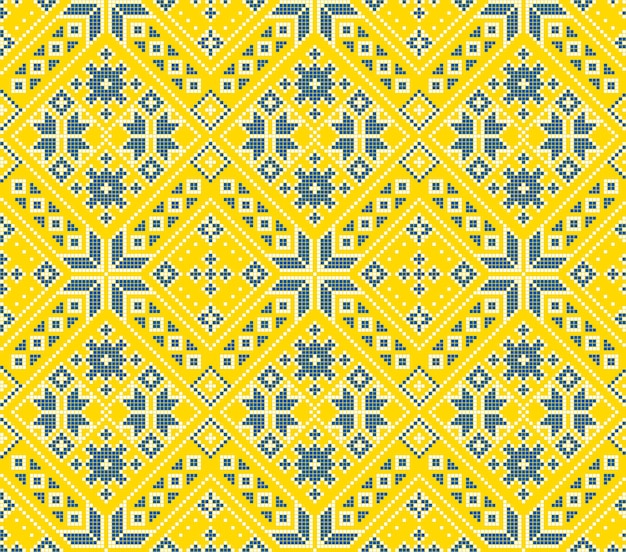 Seamless pattern of Ukrainian ornament in ethnic style identity vyshyvanka embroidery