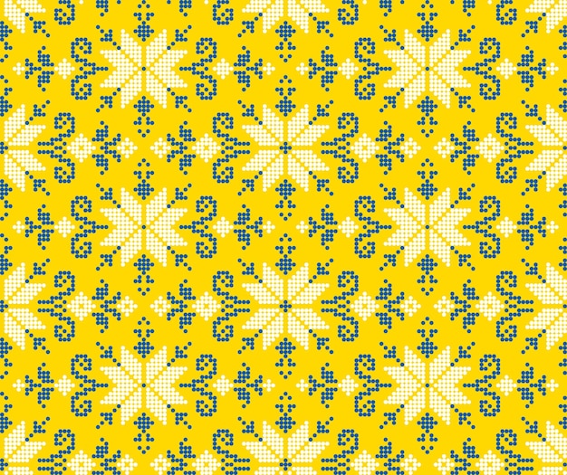 Seamless pattern of Ukrainian ornament in ethnic style identity vyshyvanka embroidery