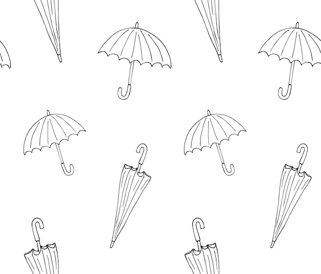 Vector seamless pattern of umbrella