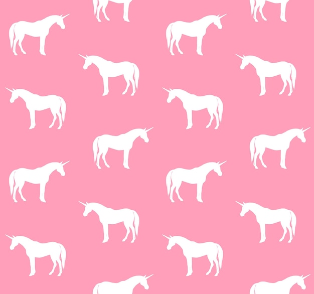 Seamless pattern of unicorn silhouettes