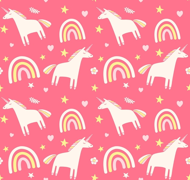 Seamless pattern of unicorn