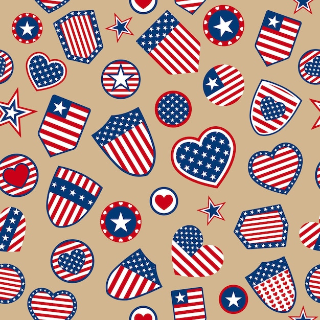 Vector seamless pattern of usa symbols