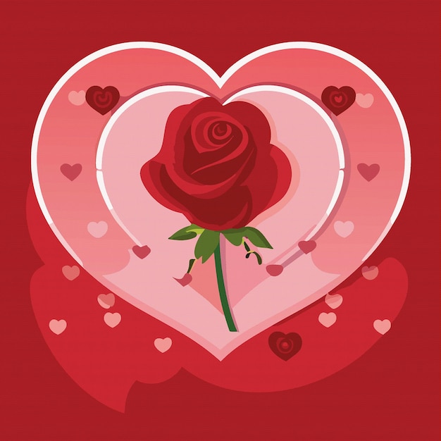 Seamless pattern valentine day with red rose